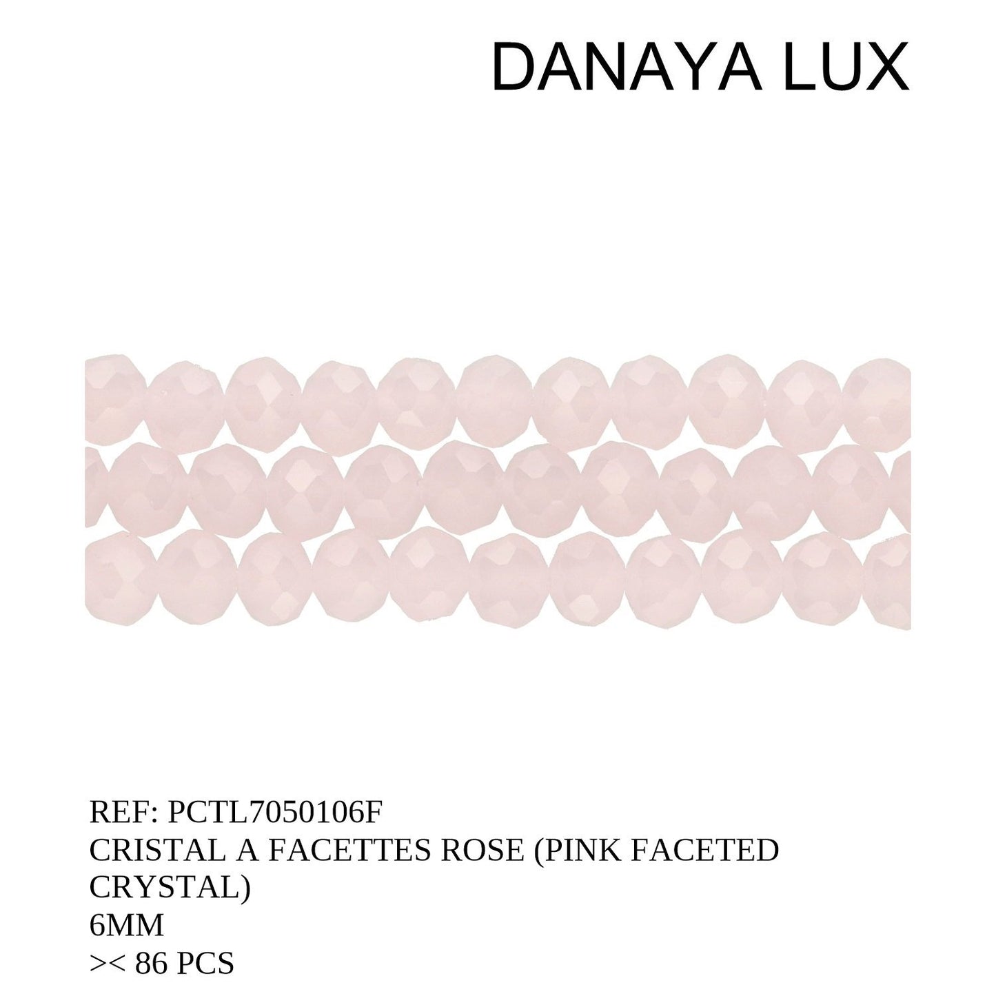 CRISTAL A FACETTES ROSE 6MM