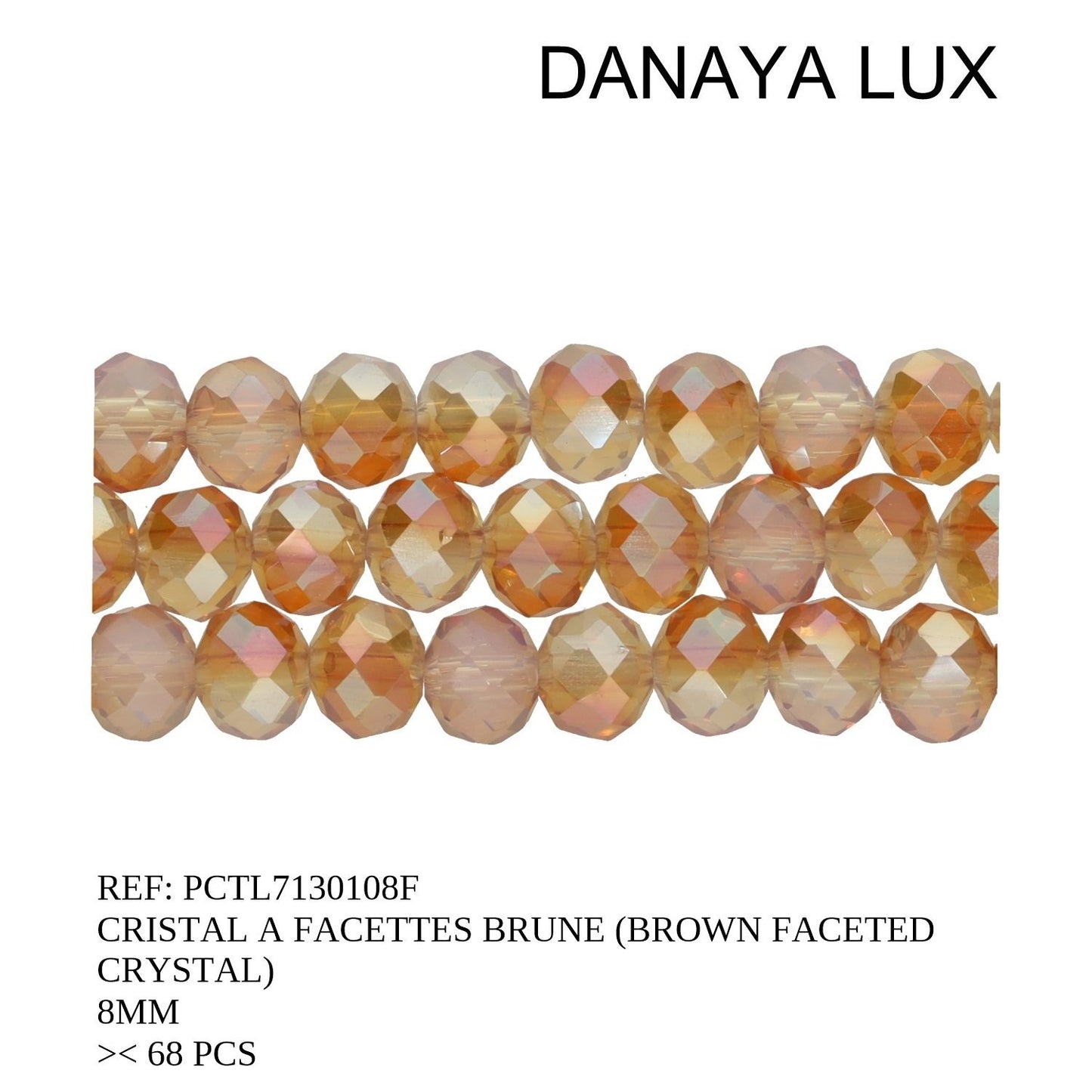 CRISTAL A FACETTES BRUN 8MM