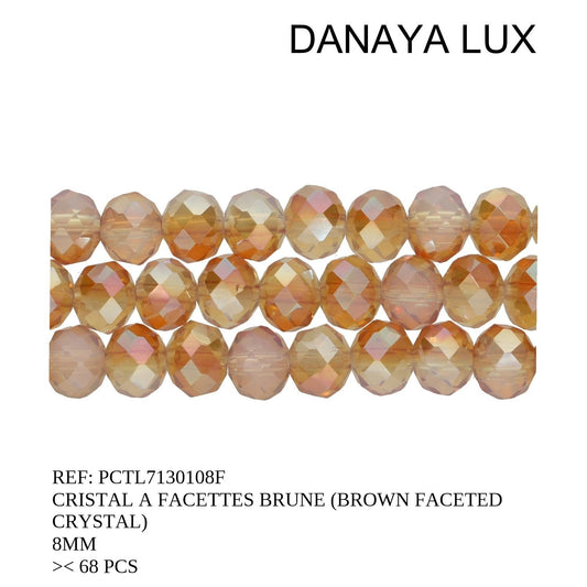 CRISTAL A FACETTES BRUN 8MM