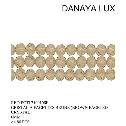 CRISTAL A FACETTES BRUN 6MM
