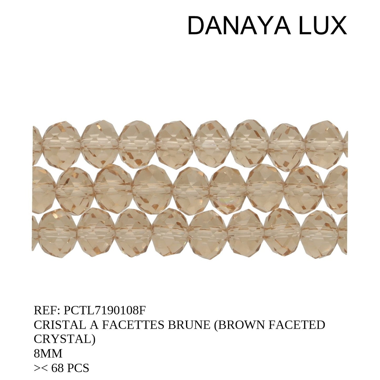 CRISTAL A FACETTES BRUN 8MM