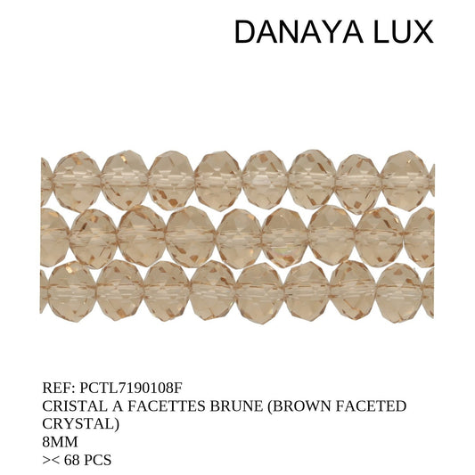 CRISTAL A FACETTES BRUN 8MM