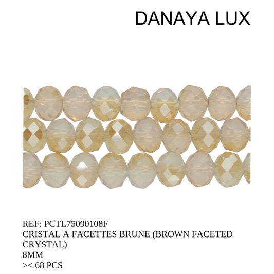 CRISTAL A FACETTES BRUN 8MM