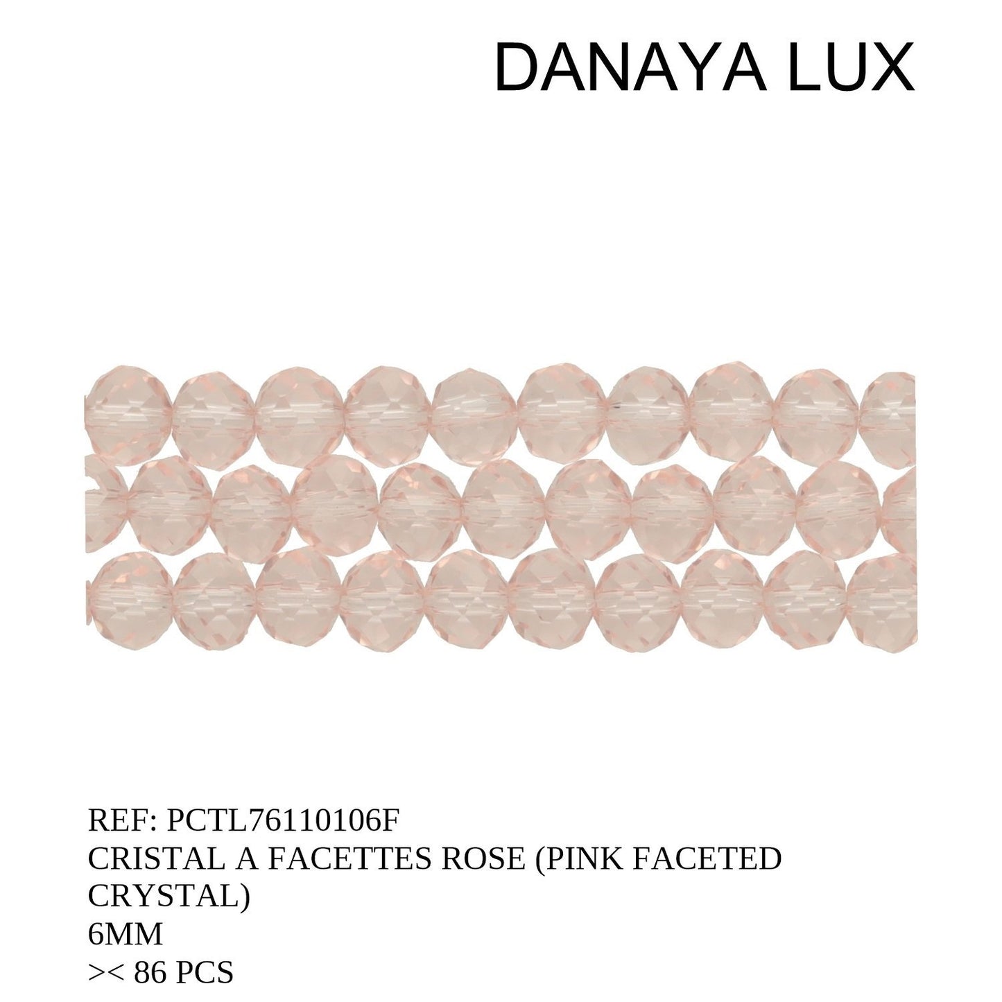 CRISTAL A FACETTES ROSE 6MM