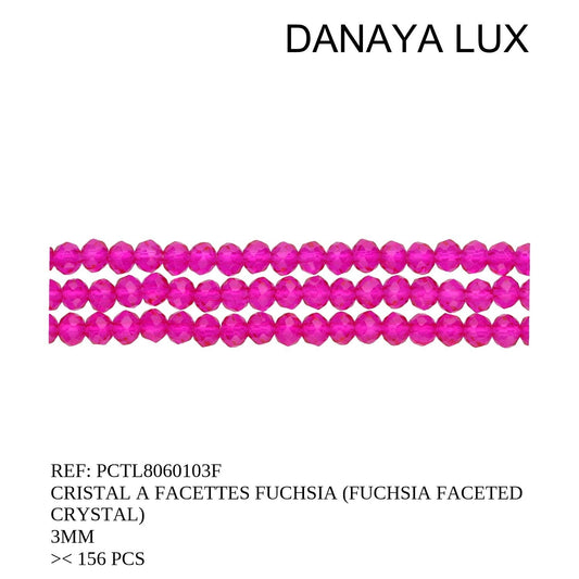 CRISTAL A FACETTES FUCHSIA 3MM