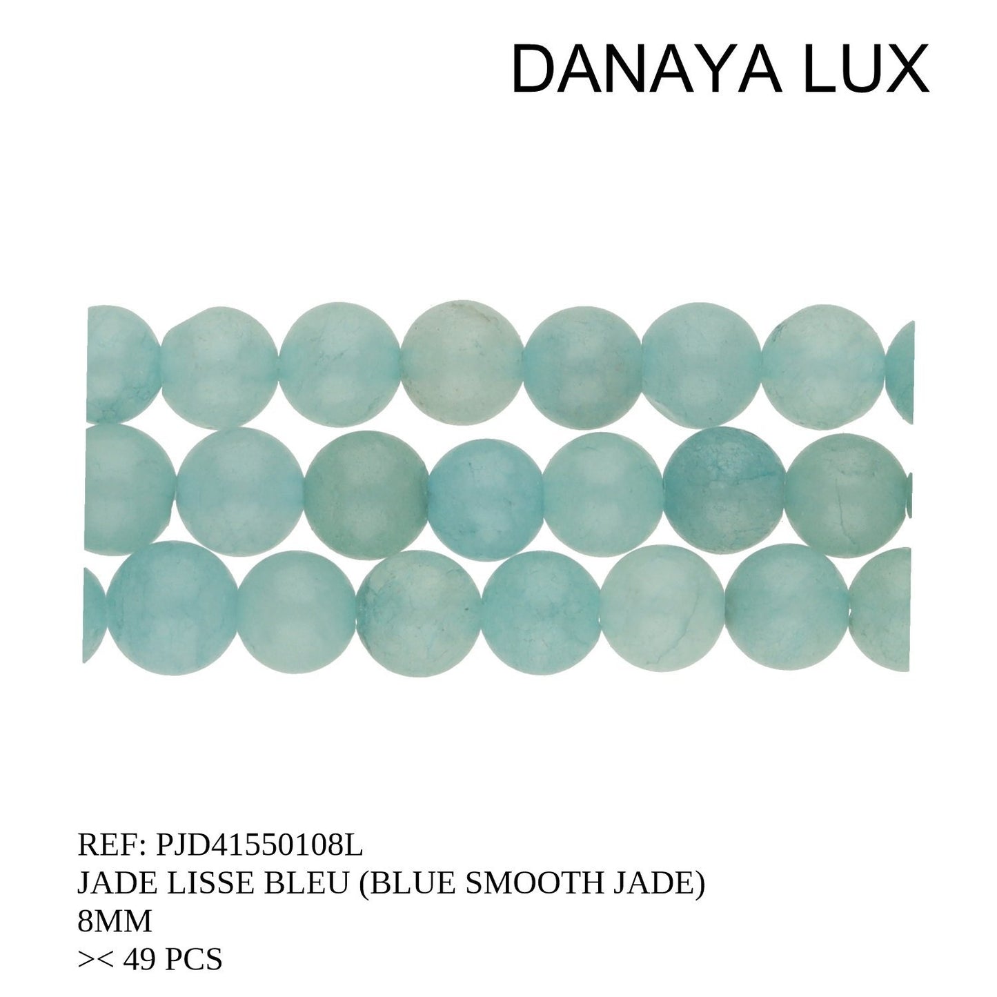 BLUE SMOOTH JADE 8MM