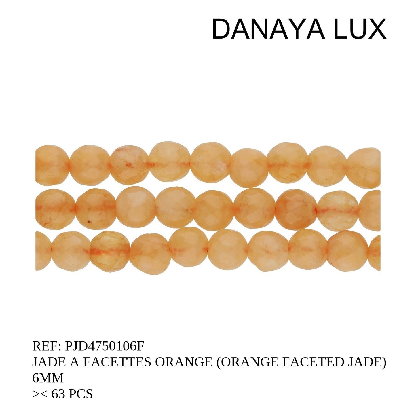 ORANGE FACETED JADE 6MM
