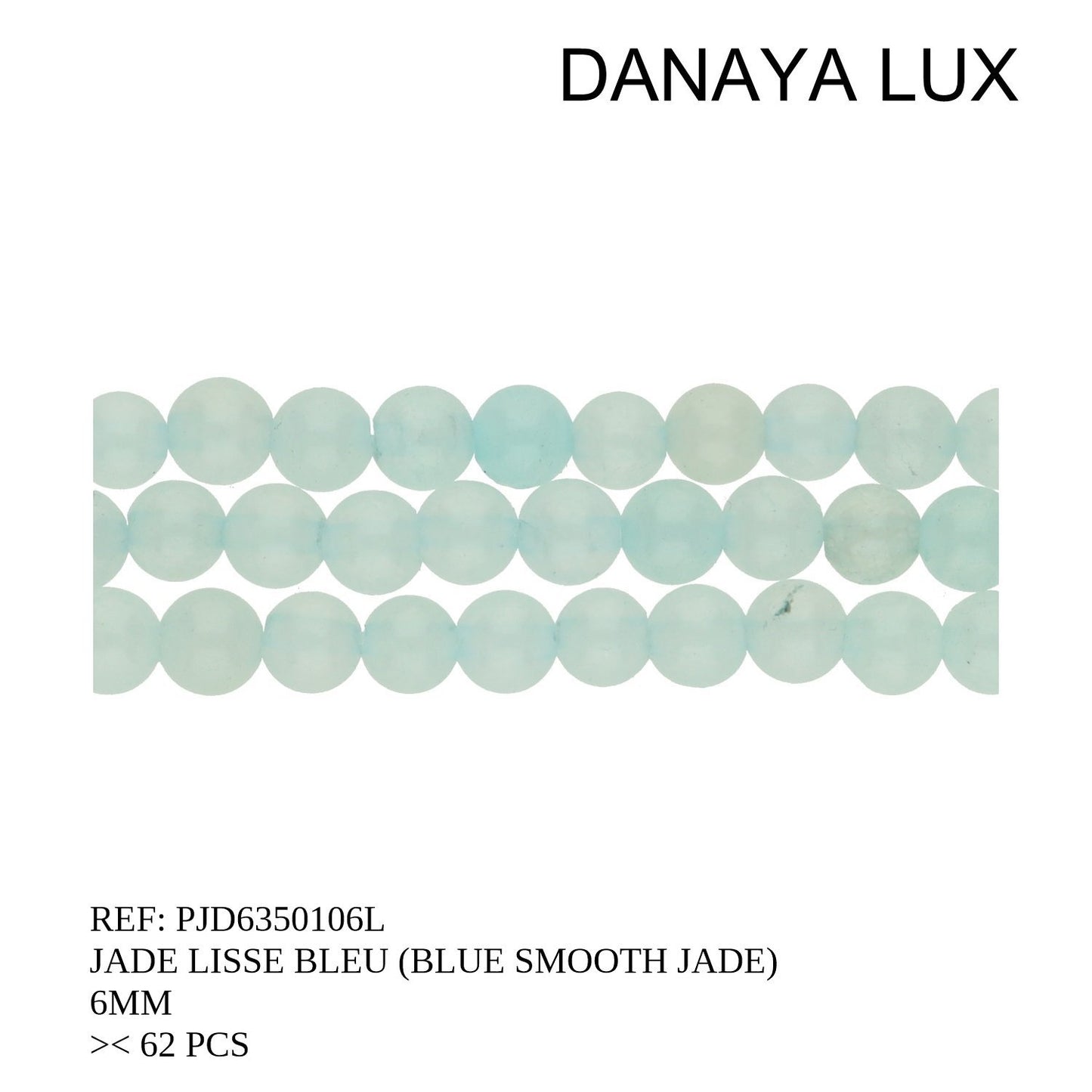 JADE BLEU LISSE 6MM