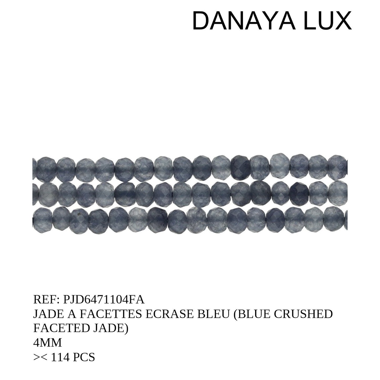 BLUE CRUSHED FACETED JADE 4MM