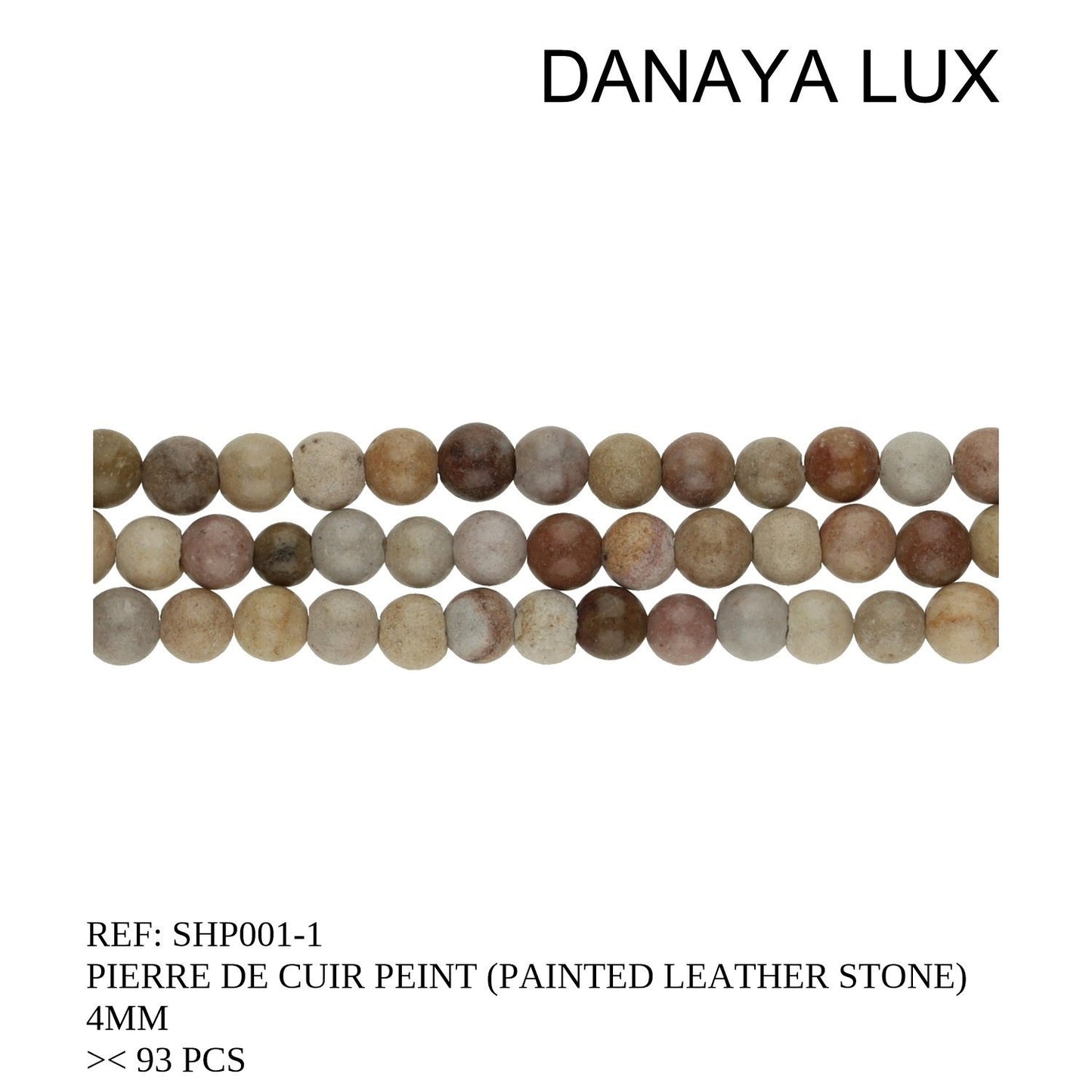 PAINTED LEATHER STONE 4MM