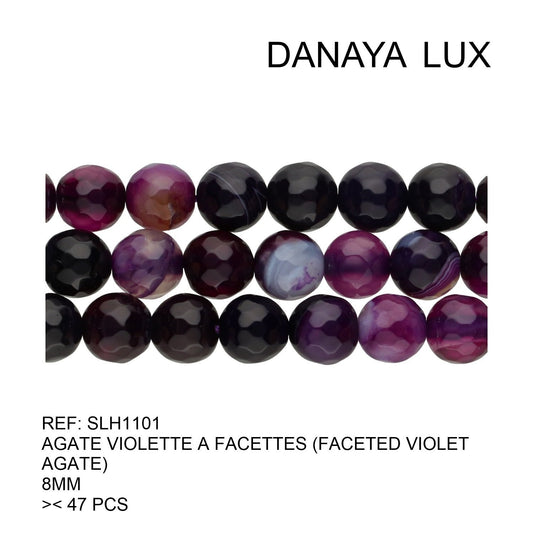AGATE VIOLETTE A FACETTES 8MM