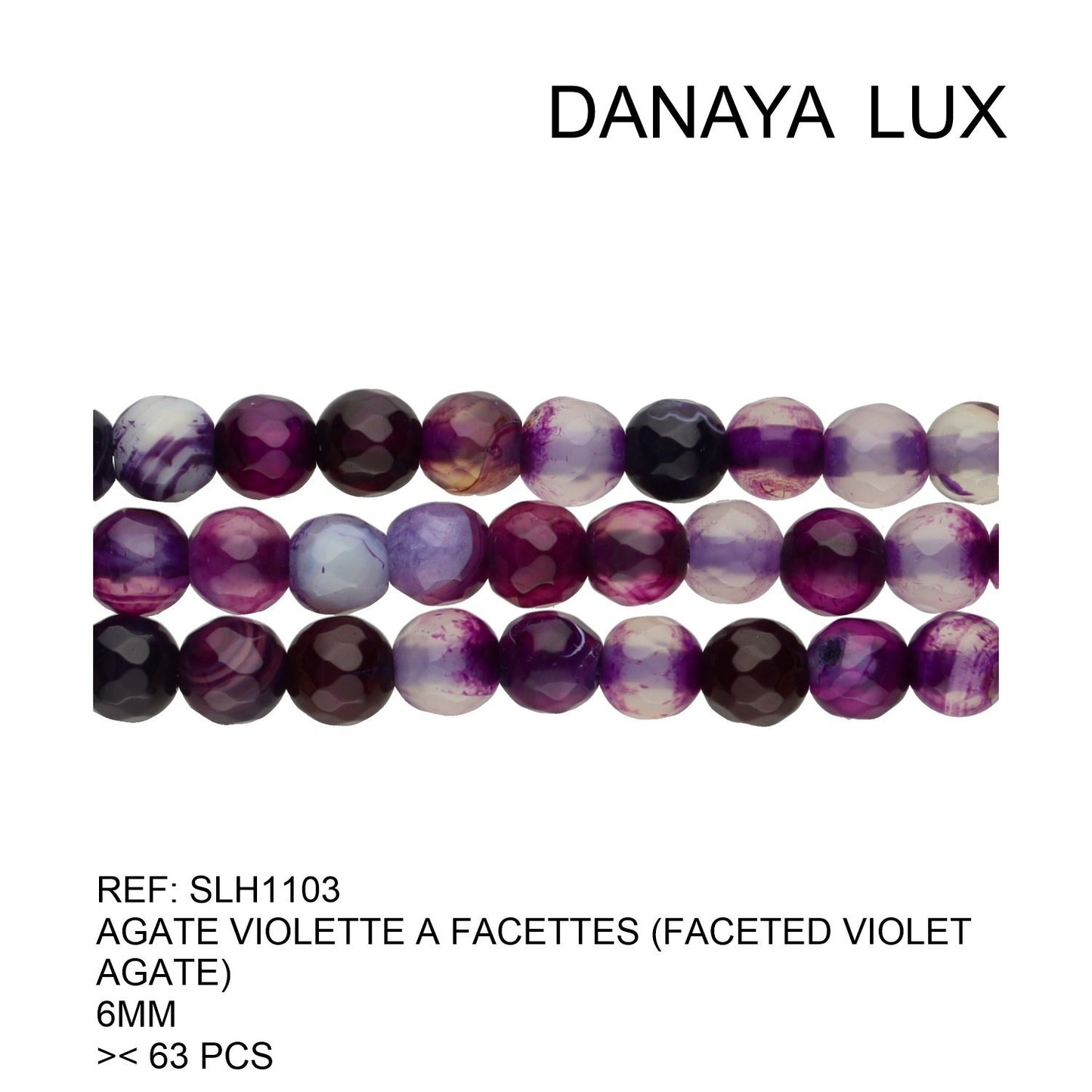 AGATE VIOLETTE FACETTES 6MM
