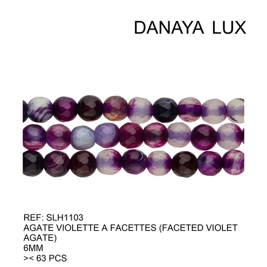 AGATE VIOLETTE À FACETTES 6MM