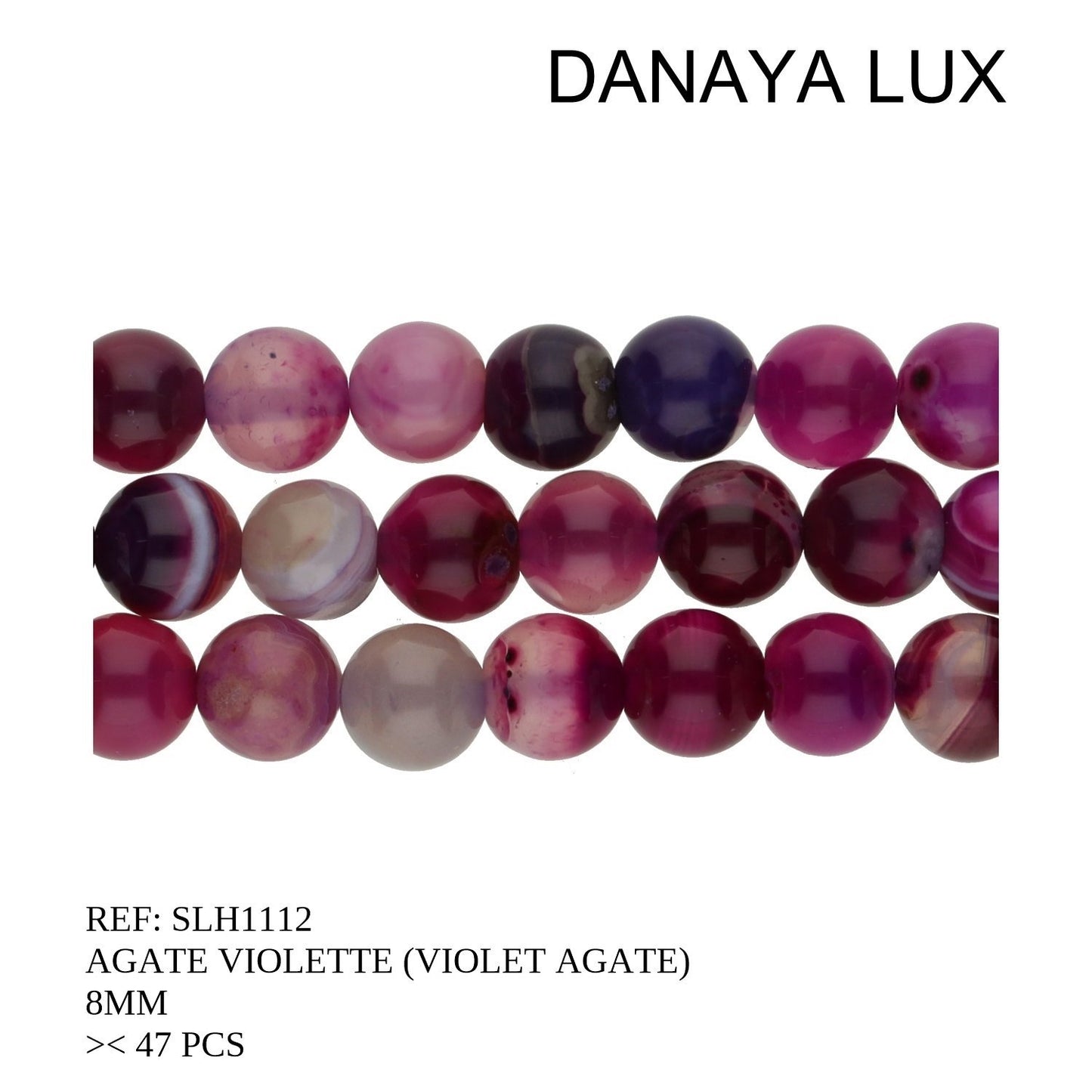 AGATE VIOLETTE 8MM