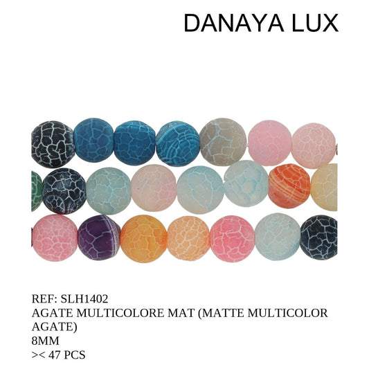 AGATE MULTICOLORE MAT 8MM