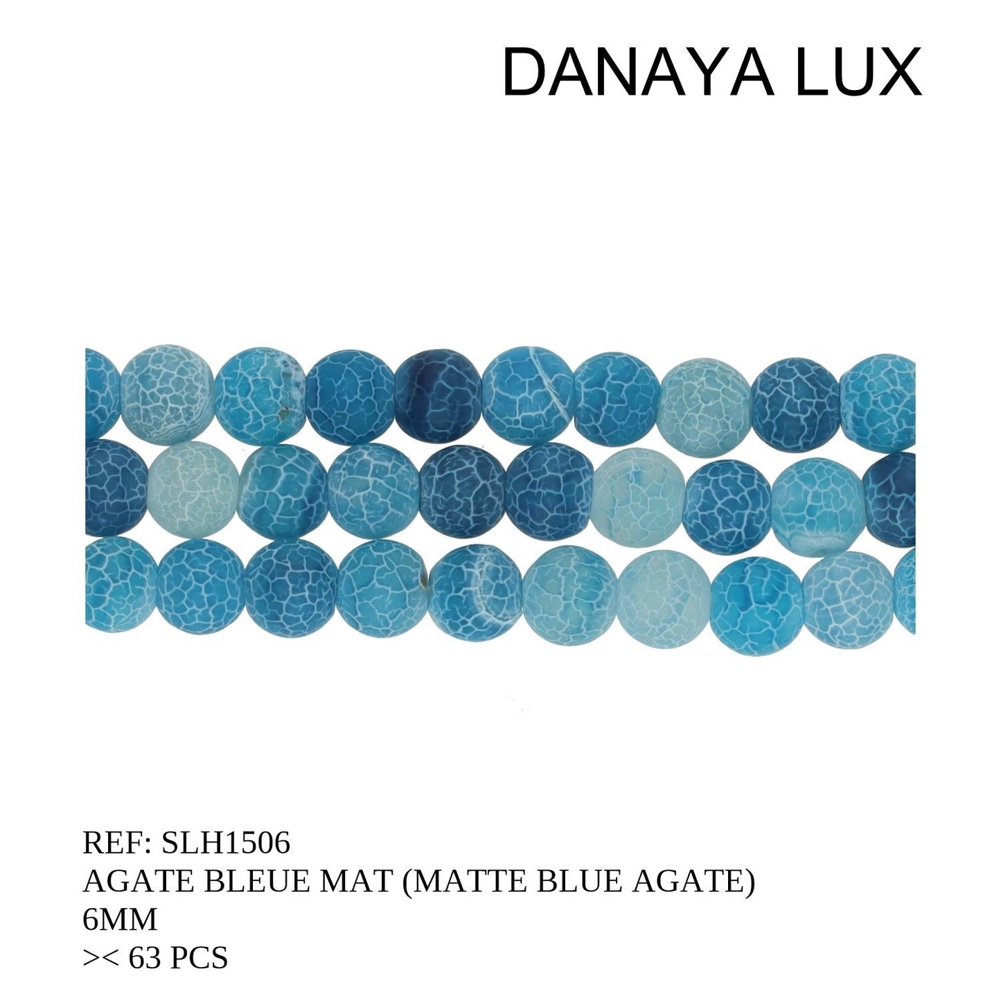 AGATE BLEUE MATTE 6MM