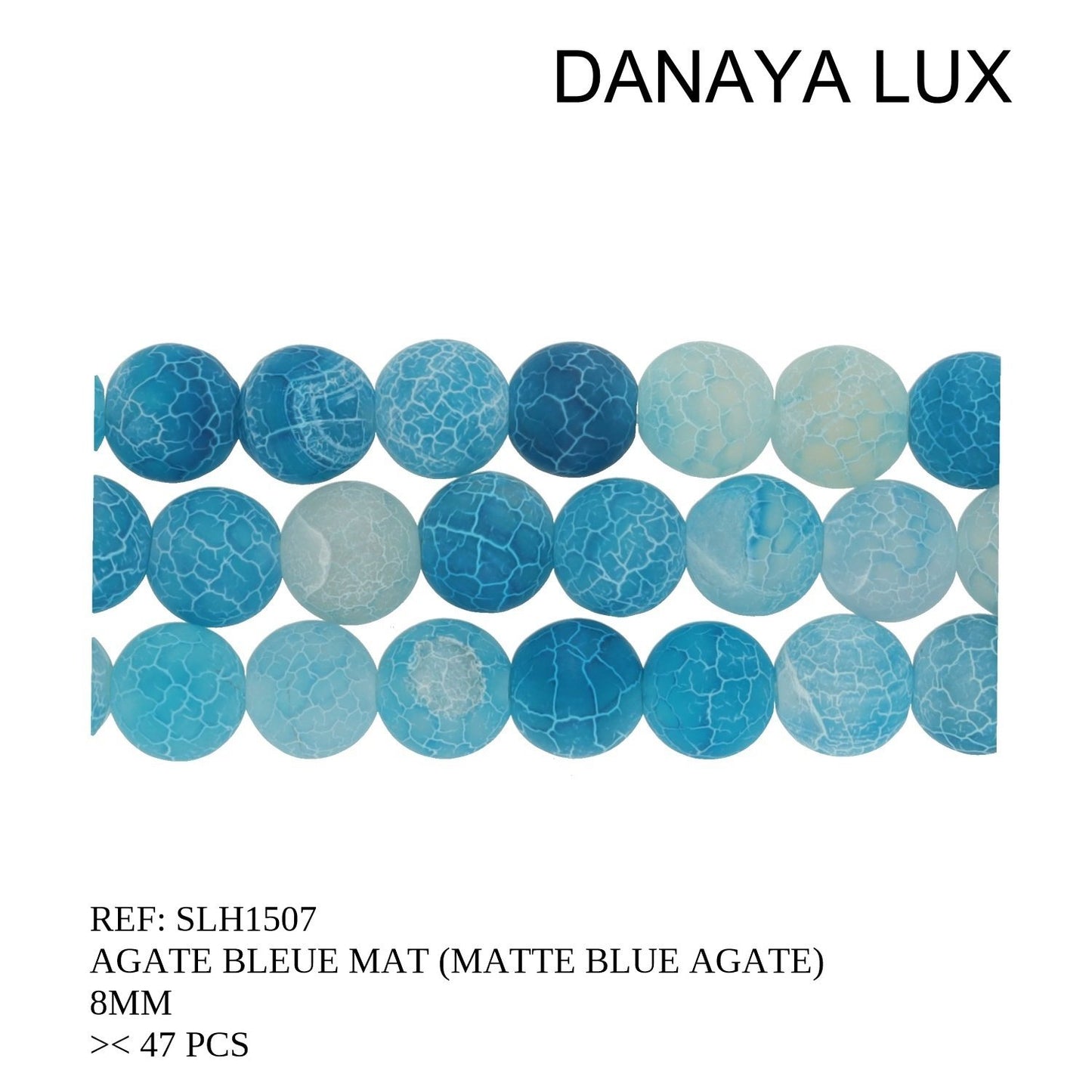 AGATE BLEUE MATTE 8MM