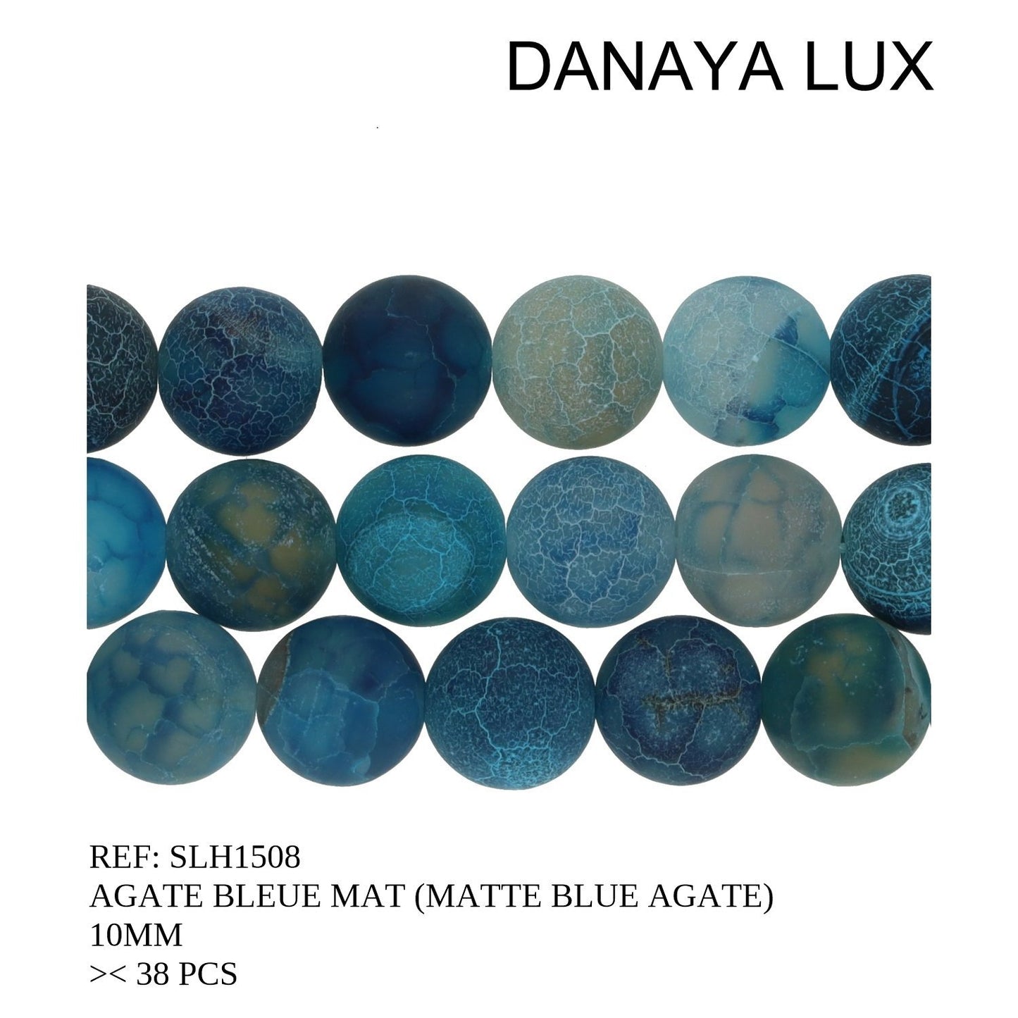 AGATE BLEUE MAT 10MM
