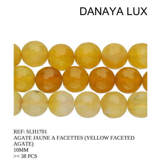 AGATE JAUNE A FACETTES 10MM