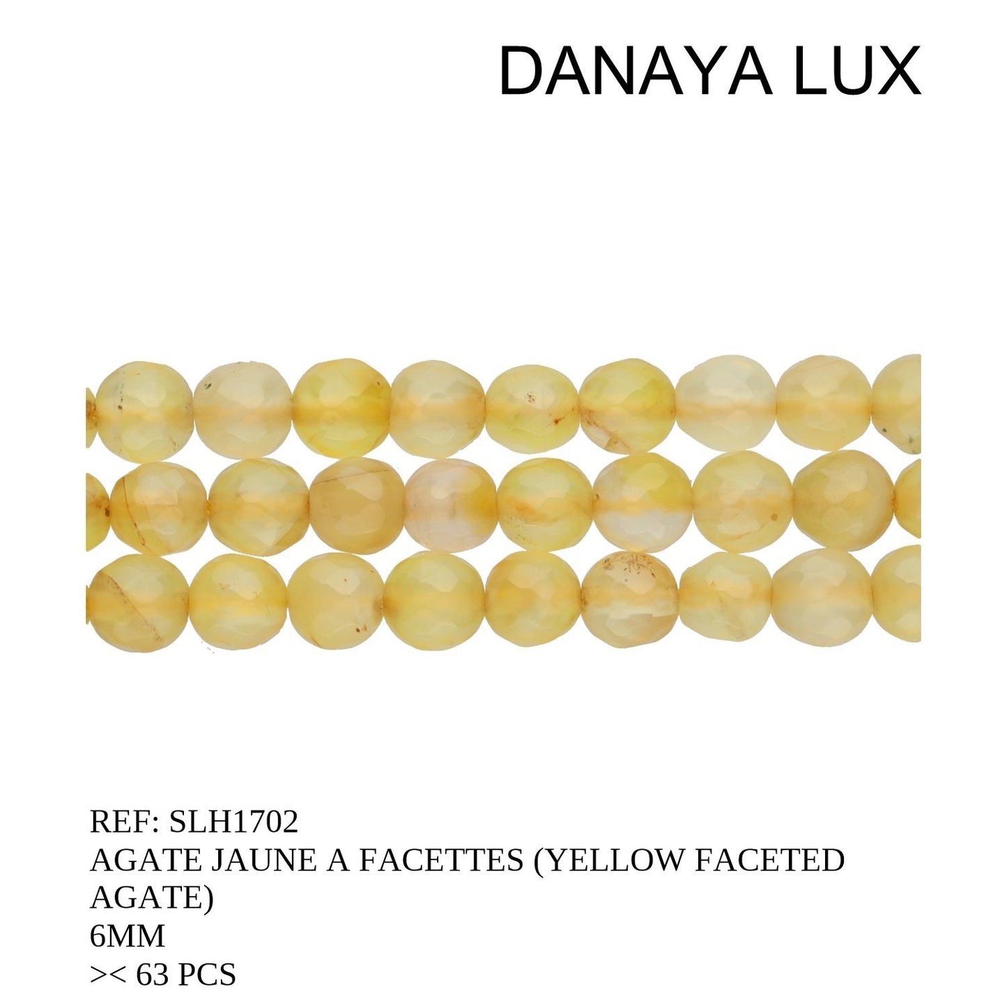 AGATE JAUNE A FACETTES 6MM