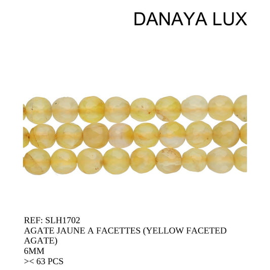 AGATE JAUNE A FACETTES 6MM