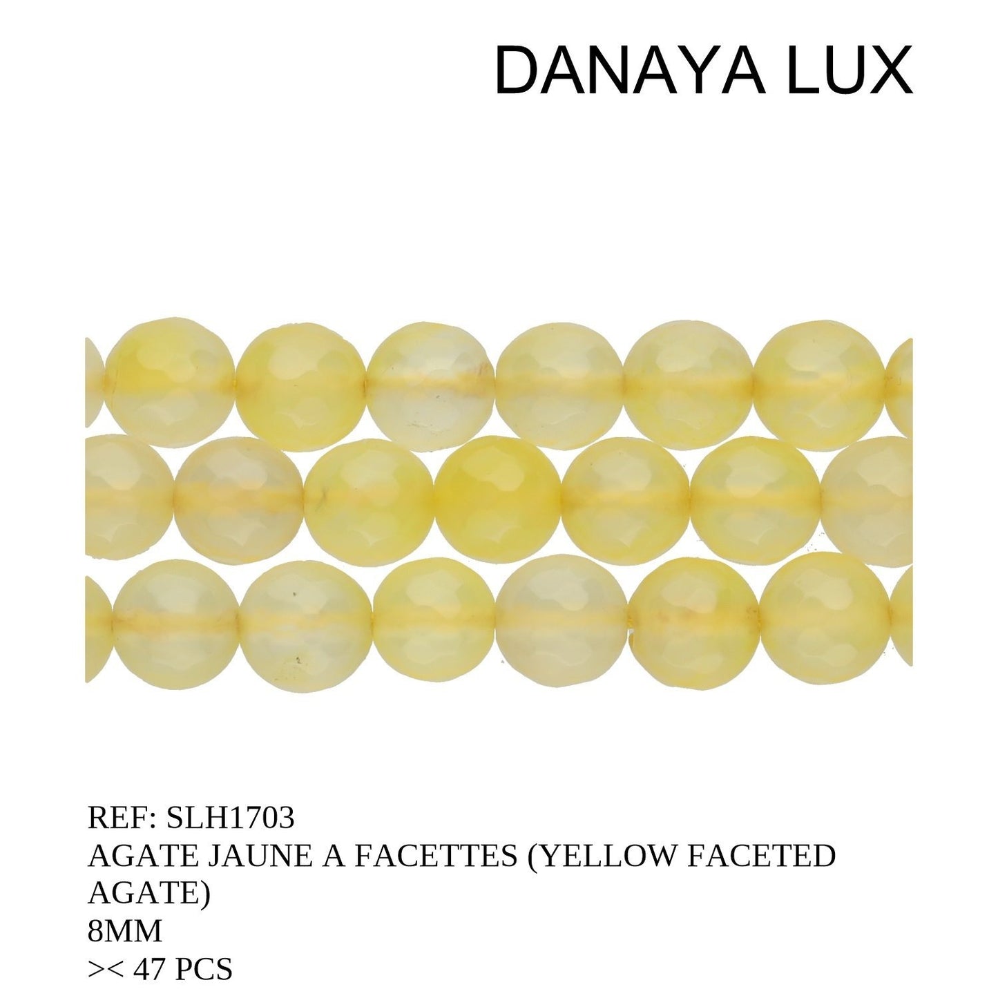 AGATE JAUNE A FACETTES 8MM