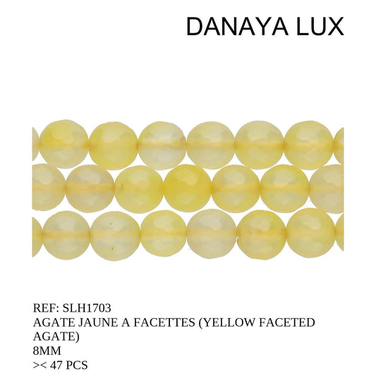 AGATE JAUNE A FACETTES 8MM