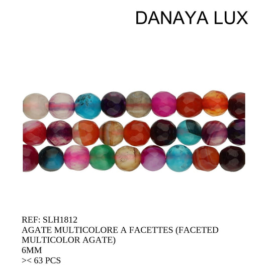 AGATE MULTICOLORE À FACETTES 6MM
