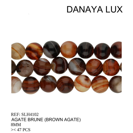 AGATE MARRON 8MM