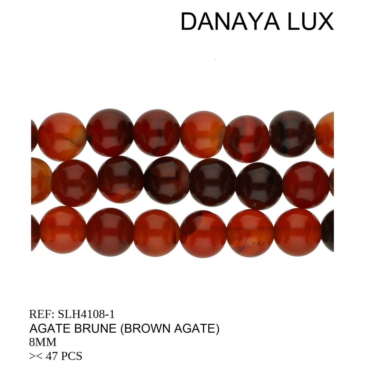 AGATE BRUN 8MM