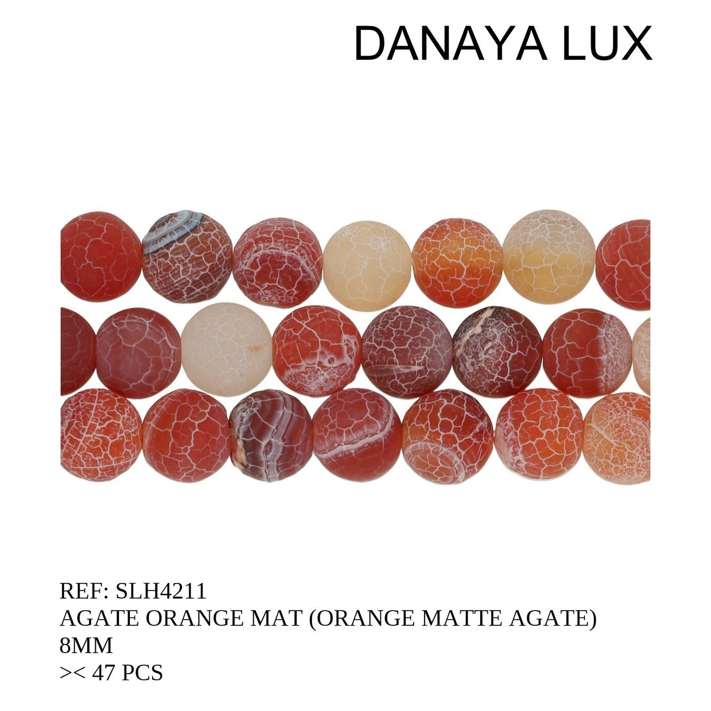 AGATE ORANGE MAT 8MM