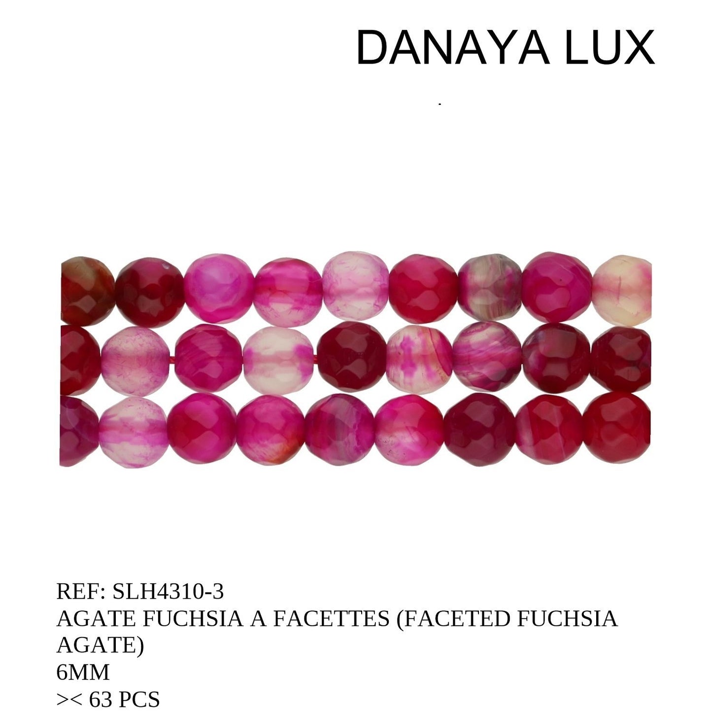 AGATE FUCHSIA À FACETTES 6MM