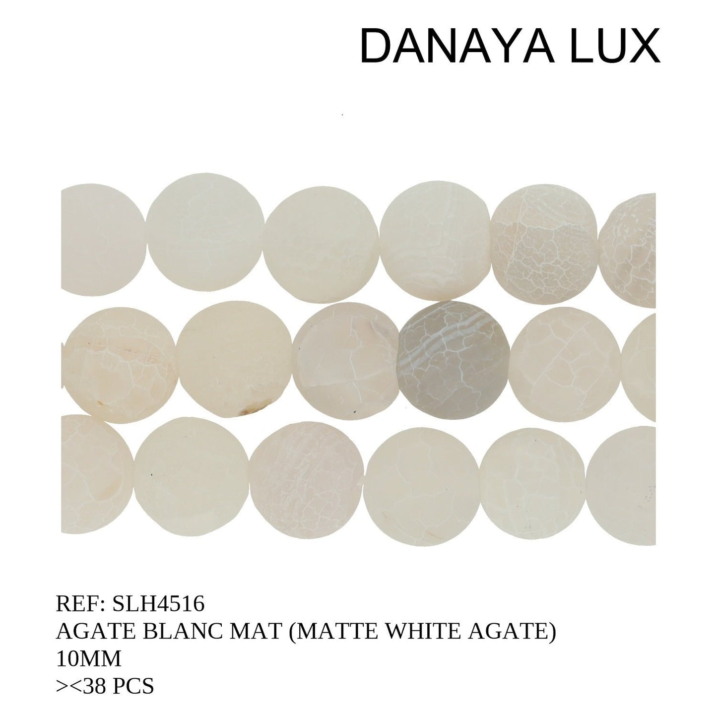 AGATE BLANCHE MAT 10MM