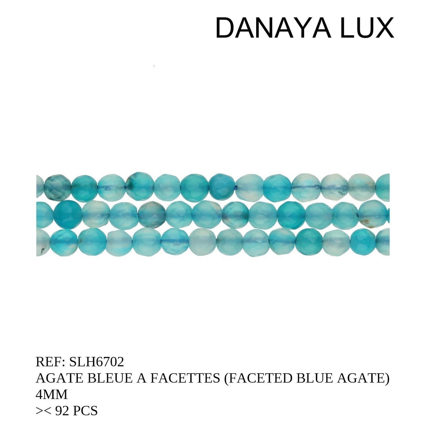 AGATE BLEUE A FACETTES 4MM