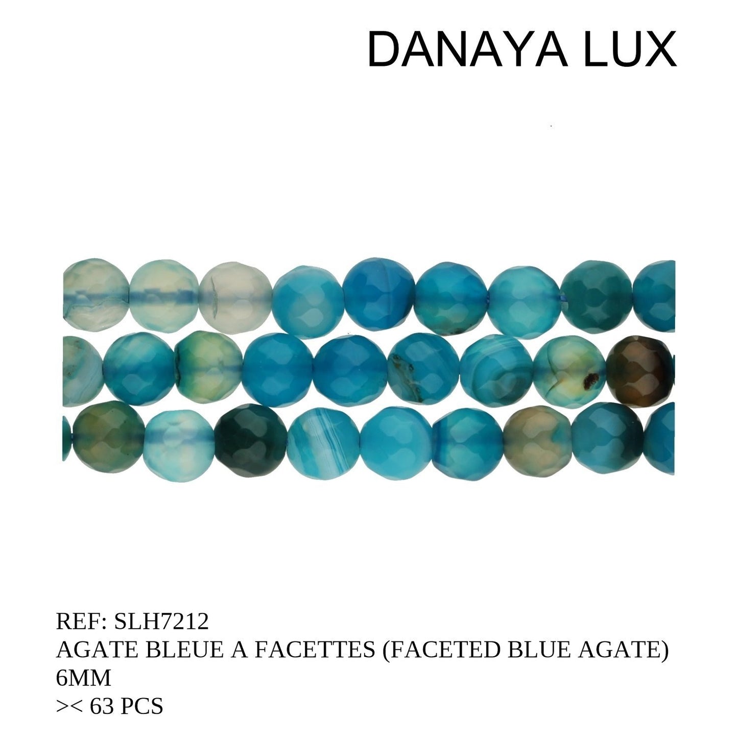 AGATE BLEUE A FACETTES 6MM