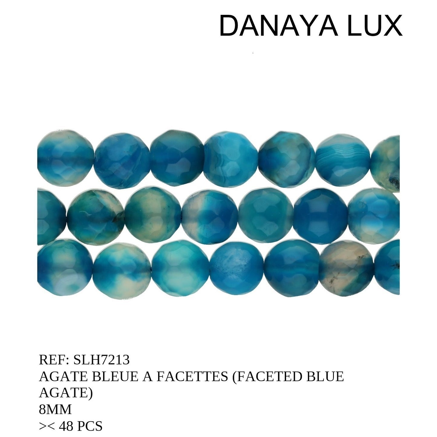 AGATE BLEUE À FACETTES 8MM