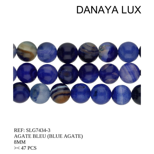 AGATE BLEUE 8MM