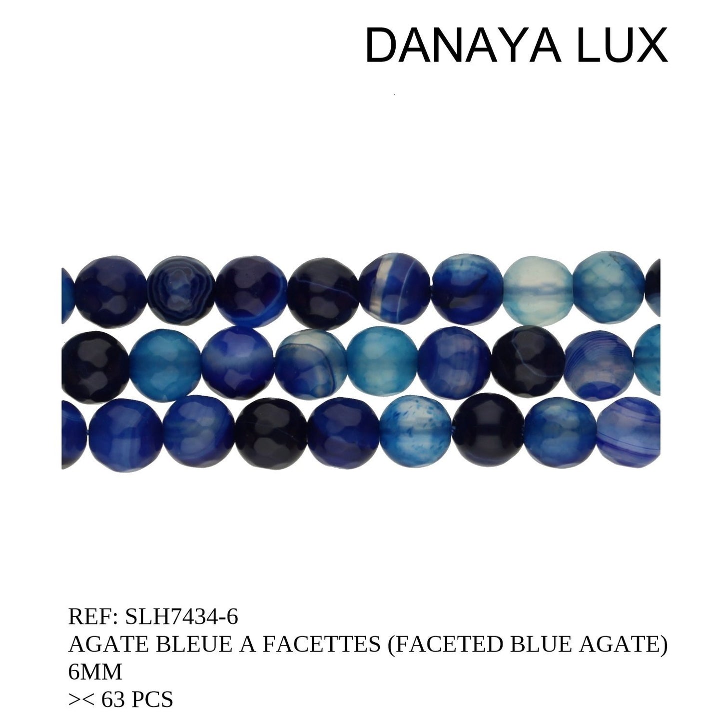 AGATE BLEUE À FACETTES 6MM