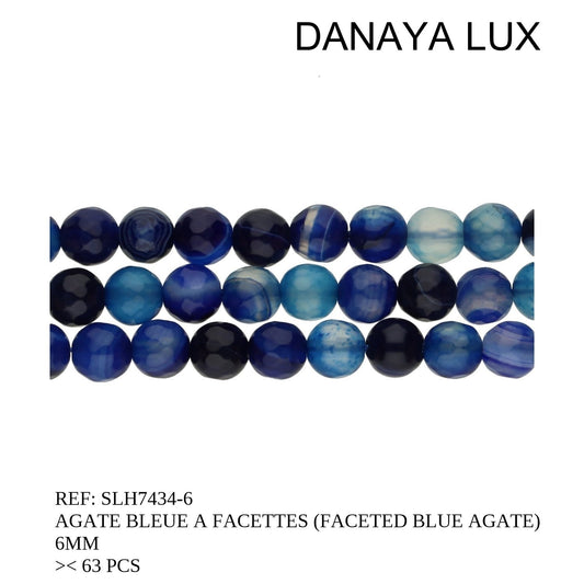 AGATE BLEUE À FACETTES 6MM