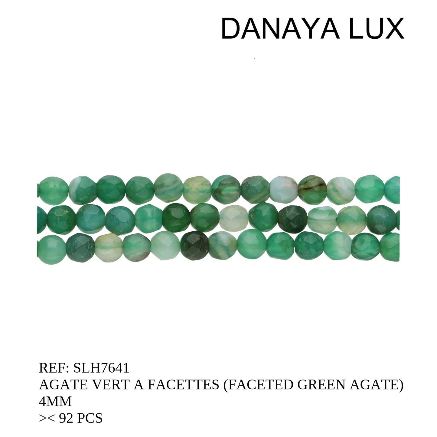 AGATE VERTE A FACETTES 4MM