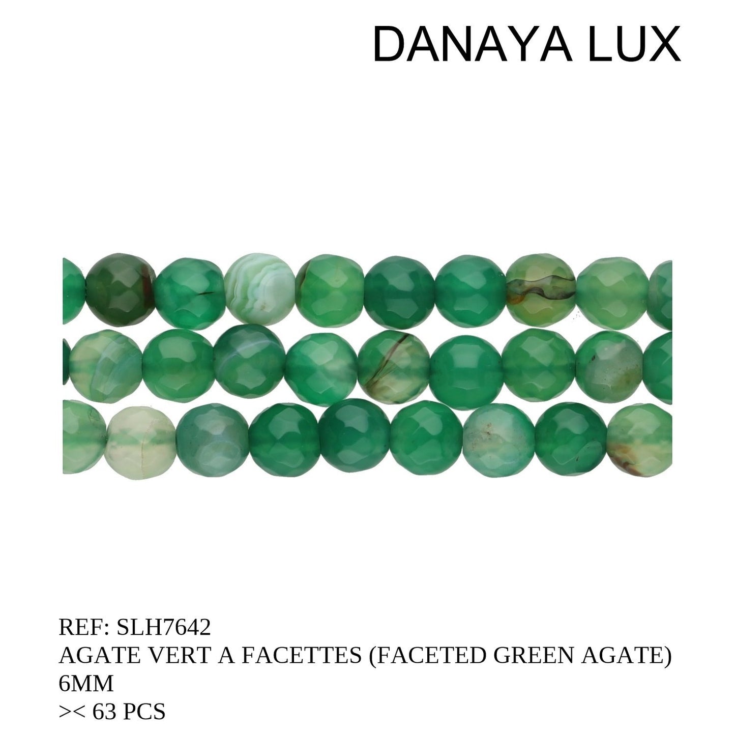 AGATE VERTE A FACETTES 6MM