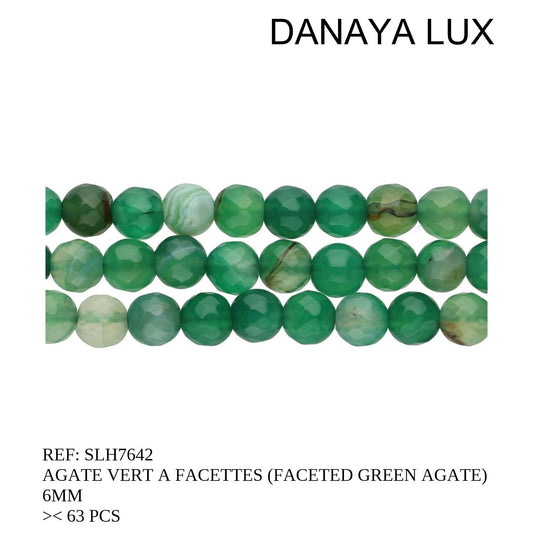 AGATE VERTE À FACETTES 6MM