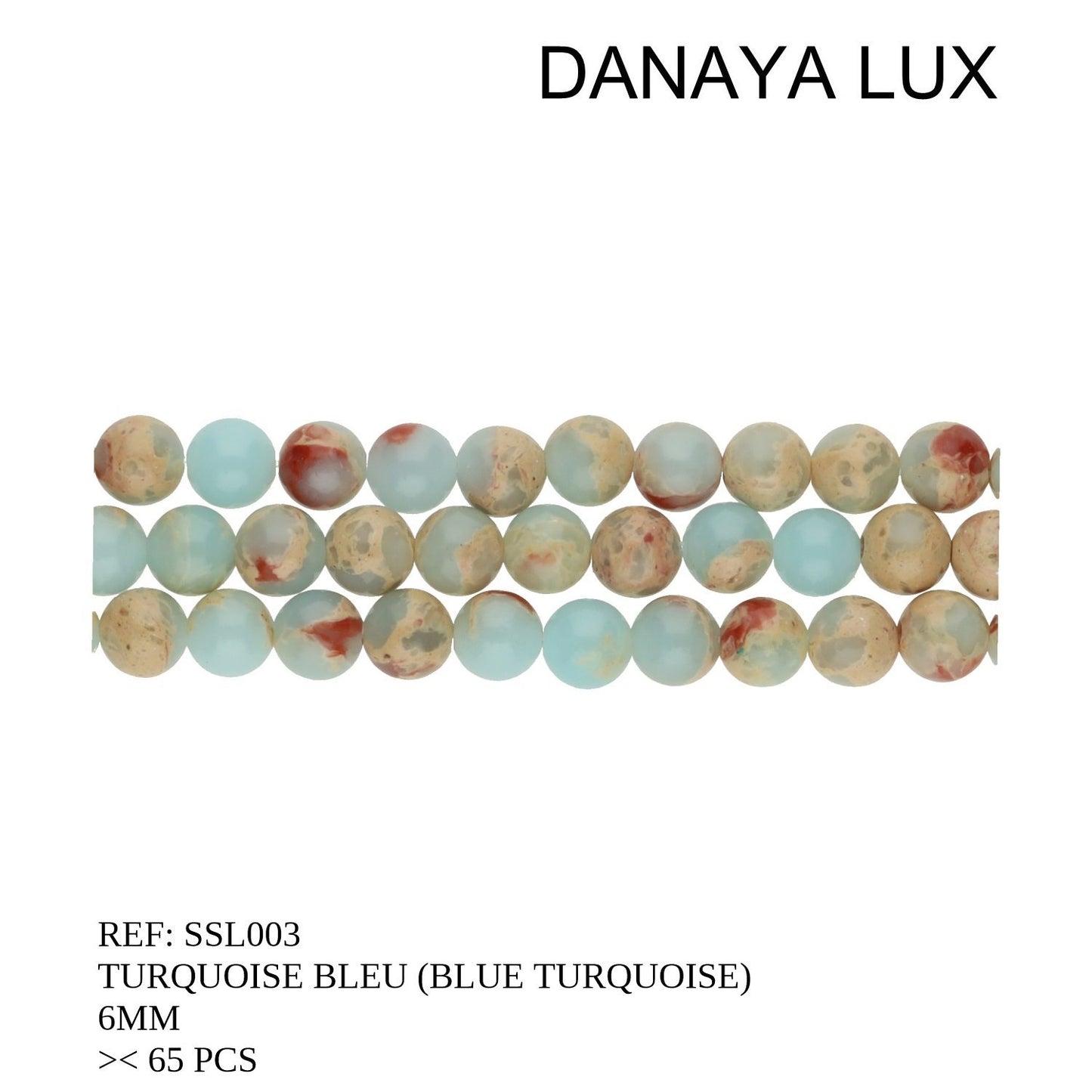 TURQUOISE BLEU 6MM